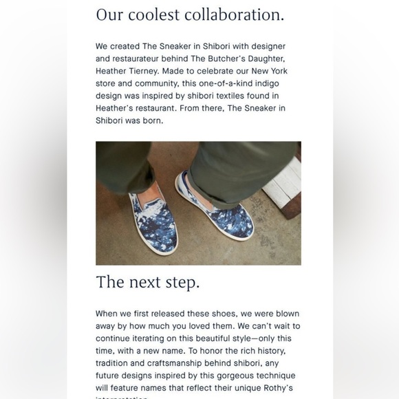 Rothy’s x The Butcher’s Daughter Limited Edition Shibori Blue Slip On Sneakers - Picture 7 of 16